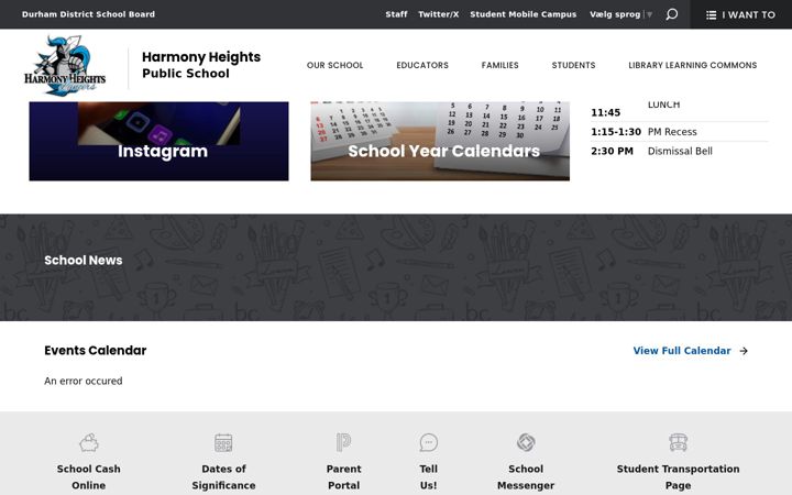 Screenshot of harmony.ddsb.ca