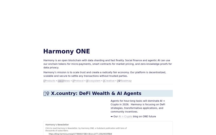 Screenshot of harmony.one