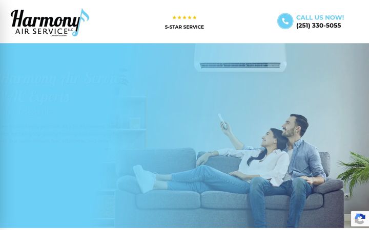 Screenshot of harmonyairservice.com