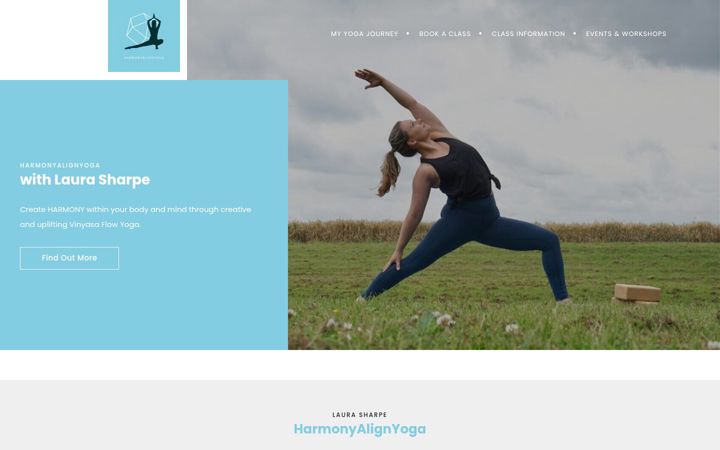 Screenshot of harmonyalignyoga.co.uk
