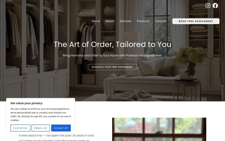 Screenshot of harmonyandorder360.com
