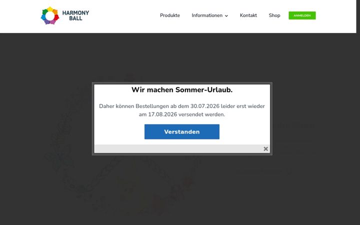 Screenshot stránky harmonyball.de