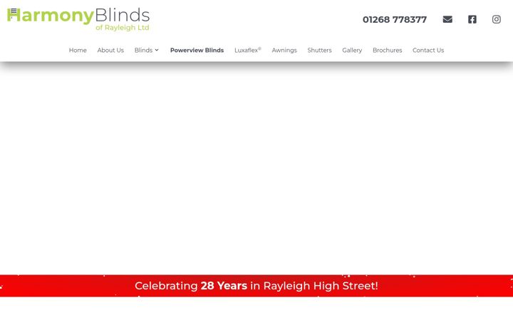Screenshot of harmonyblindsofrayleigh.co.uk