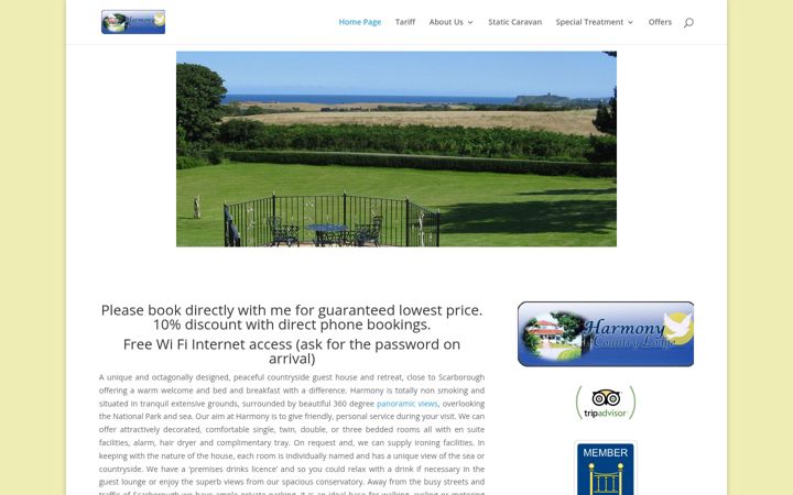 Screenshot of harmonycountrylodge.co.uk