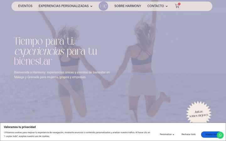 Screenshot of harmonyexperiences.com