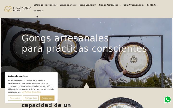 Screenshot of harmonygongs.com