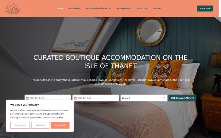 Screenshot of harmonyhills.co.uk