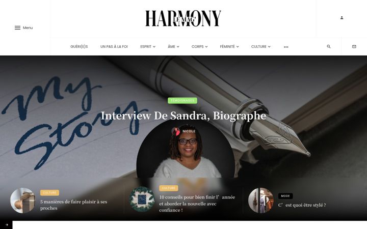 Screenshot of harmonylemag.com