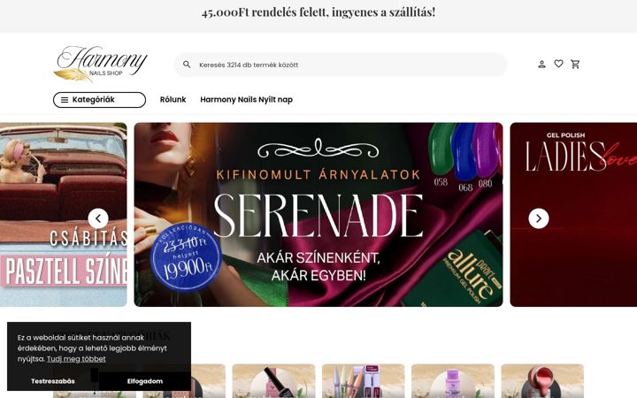 Screenshot of harmonynails.hu