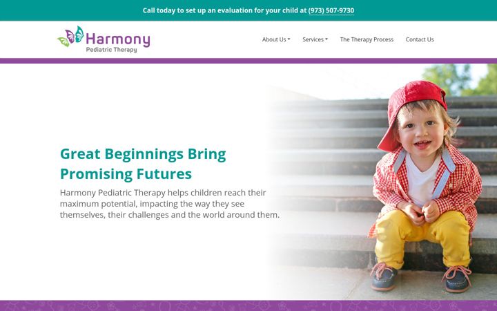 Screenshot of harmonypediatrictherapy.com
