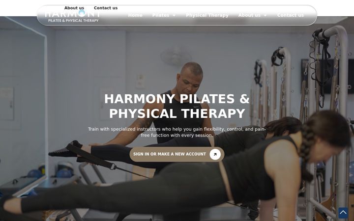 Screenshot of harmonypilates.com