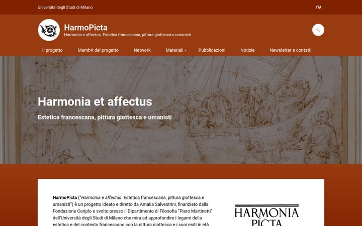 Screenshot of harmopicta.unimi.it