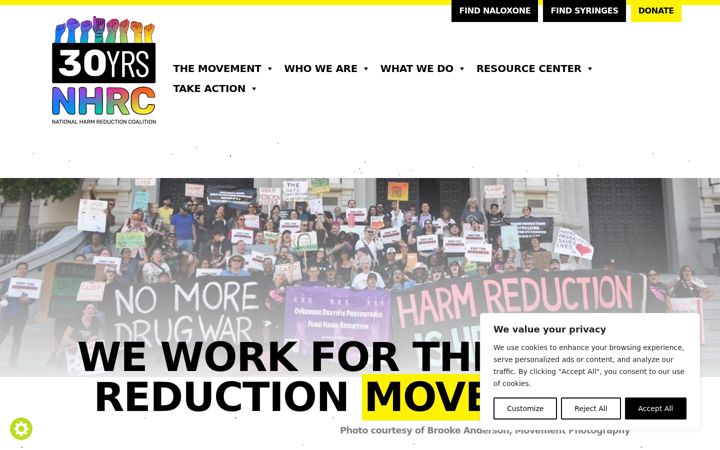 Screenshot of harmreduction.org
