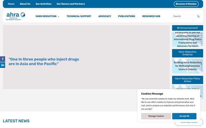 Screenshot of harmreductionsea.org