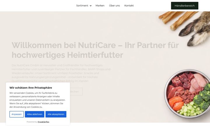 Screenshot of harms-nutricare.de