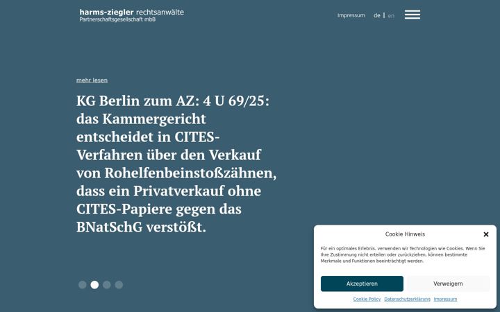 Screenshot stránky harms-ziegler.de