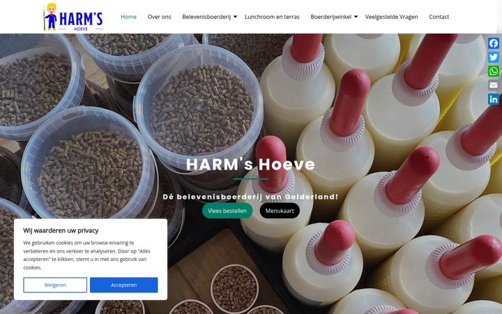 Screenshot of harmshoeve.nl