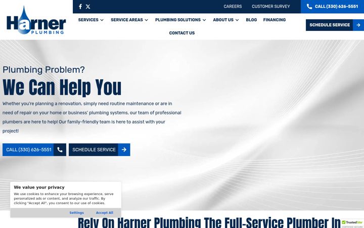 Screenshot of harnerplumbing.com