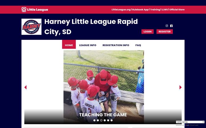 Screenshot of harneylittleleague.org