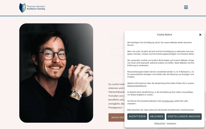 Screenshot of harnischcoaching.de