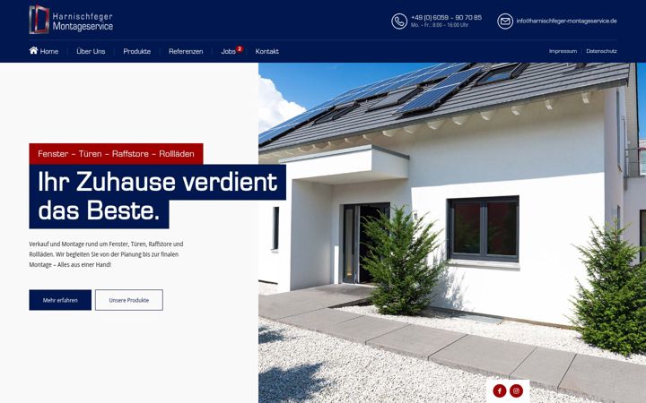 Screenshot ta' harnischfeger-montageservice.de