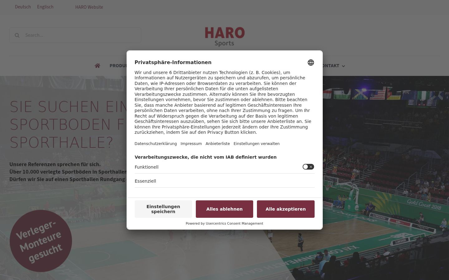 Screenshot of the consent banner shown before any interaction