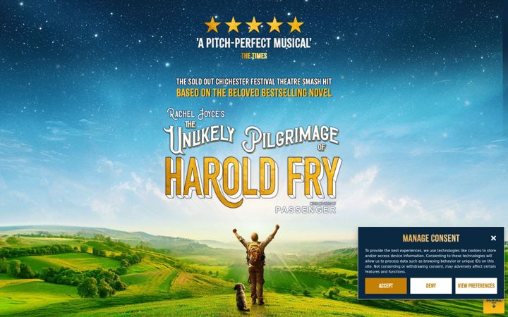 Screenshot of haroldfrymusical.com