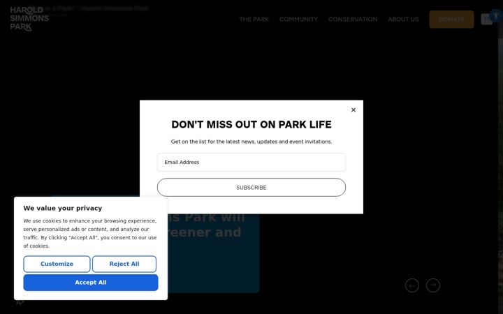 Screenshot of haroldsimmonspark.com