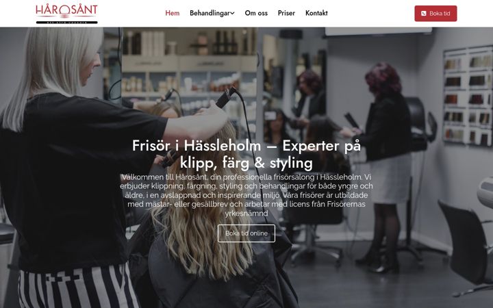 Skärmbild av harosant.se