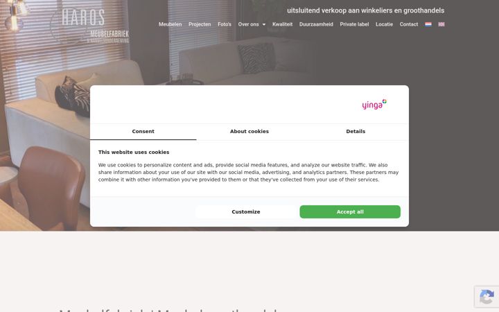 Screenshot of harosmeubelen.com