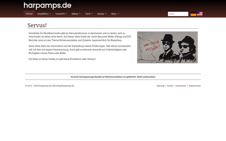 Screenshot of harpamps.de