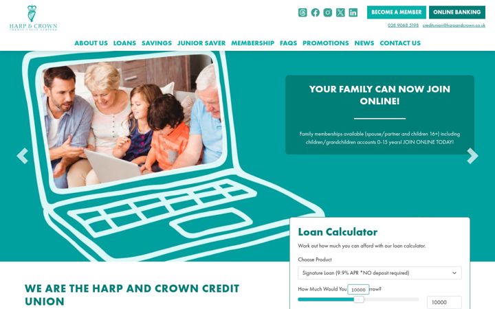 Screenshot of harpandcrown.co.uk