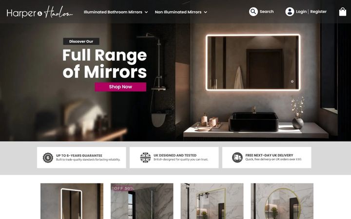 Screenshot of harperandharlow.co.uk
