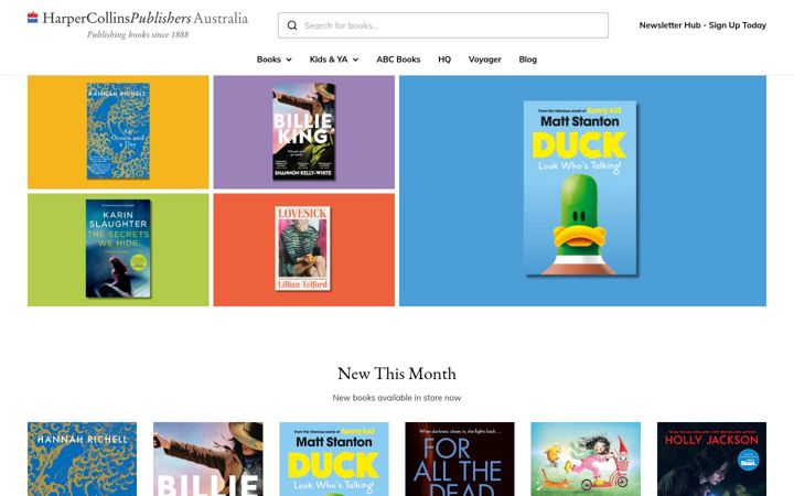 Screenshot of harpercollins.com.au