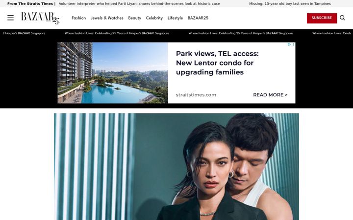 Screenshot of harpersbazaar.com.sg