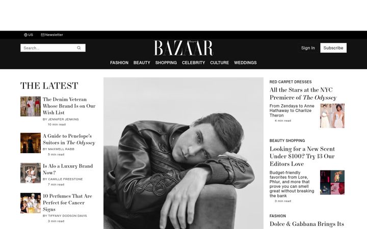 Captură de ecran a harpersbazaar.com