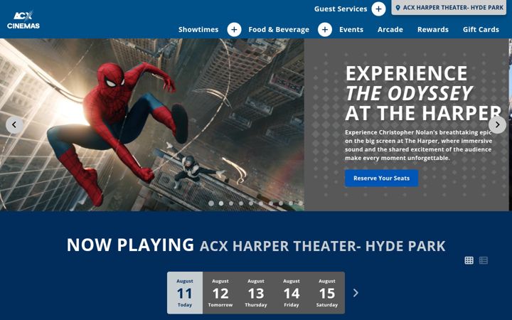 Screenshot of harpertheater.com