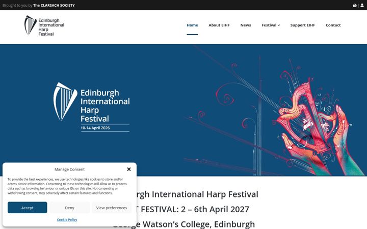 Screenshot of harpfestival.co.uk