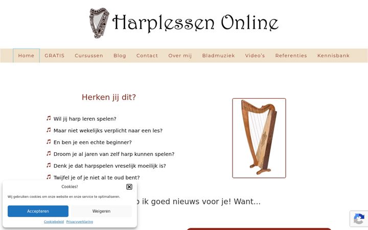 Screenshot of harplessenonline.nl