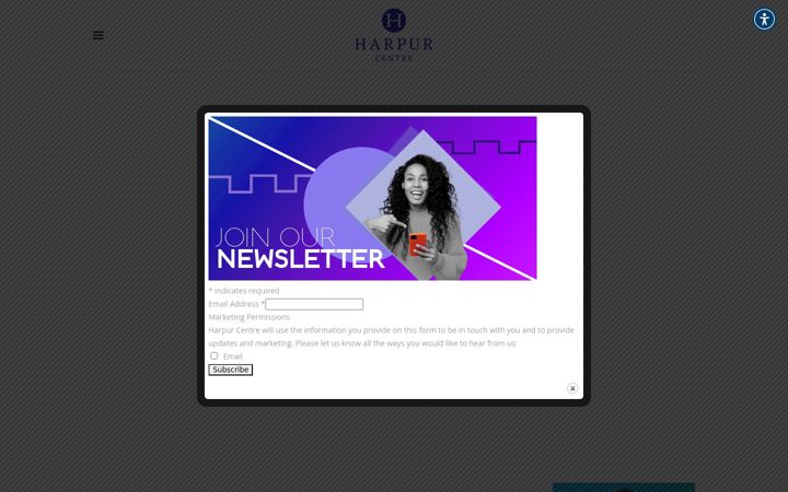 Screenshot of harpurcentre.co.uk