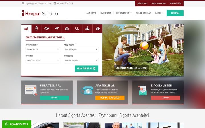 Screenshot of harputsigorta.com