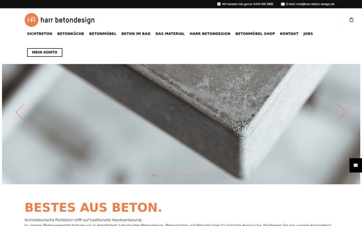 Screenshot of harr-beton-design.de
