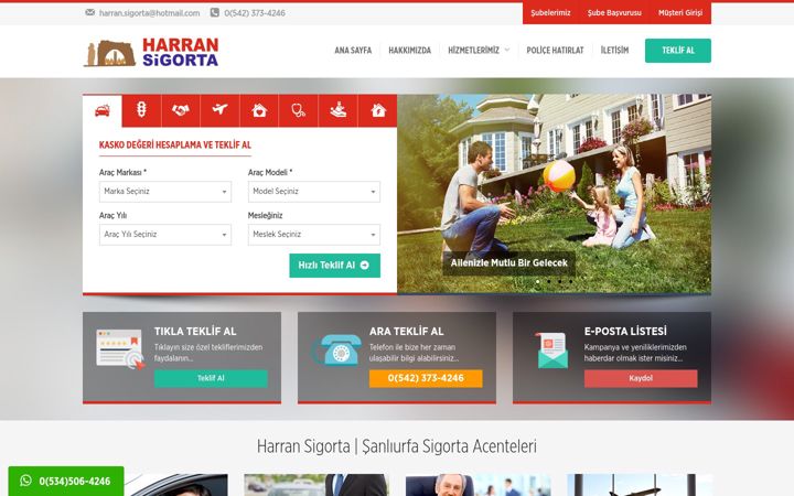 Screenshot of harransigorta.com.tr