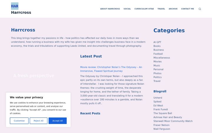Screenshot of harrcross.com