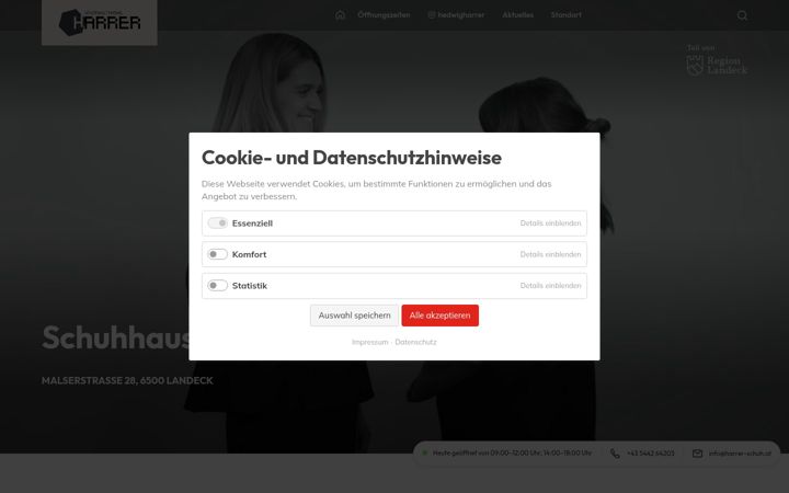 Screenshot of harrer-schuh.at
