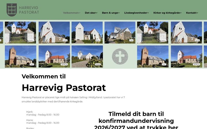 Screenshot of harrevigpastorat.dk