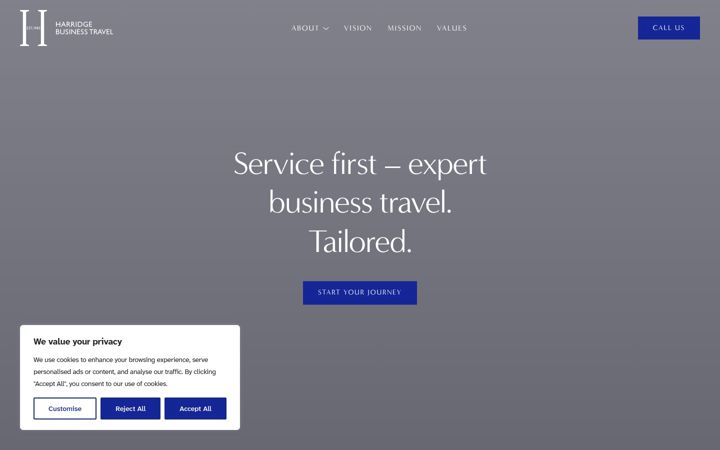 Screenshot of harridgebusiness.com