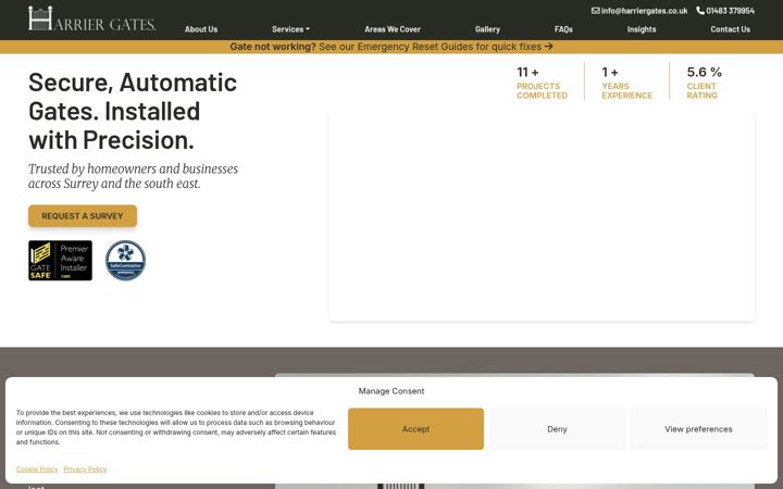 Screenshot of harriergates.co.uk