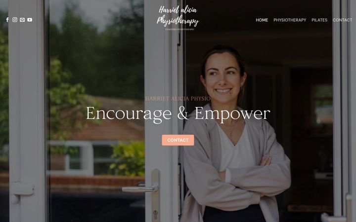 Screenshot of harrietaliciaphysio.co.uk