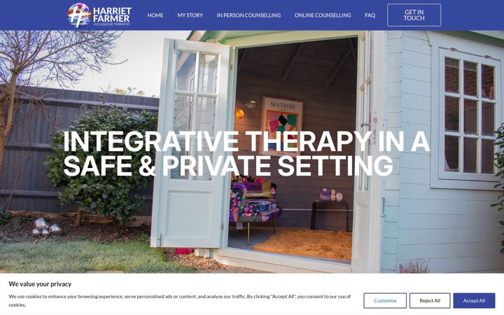 Screenshot of harrietfarmer.co.uk